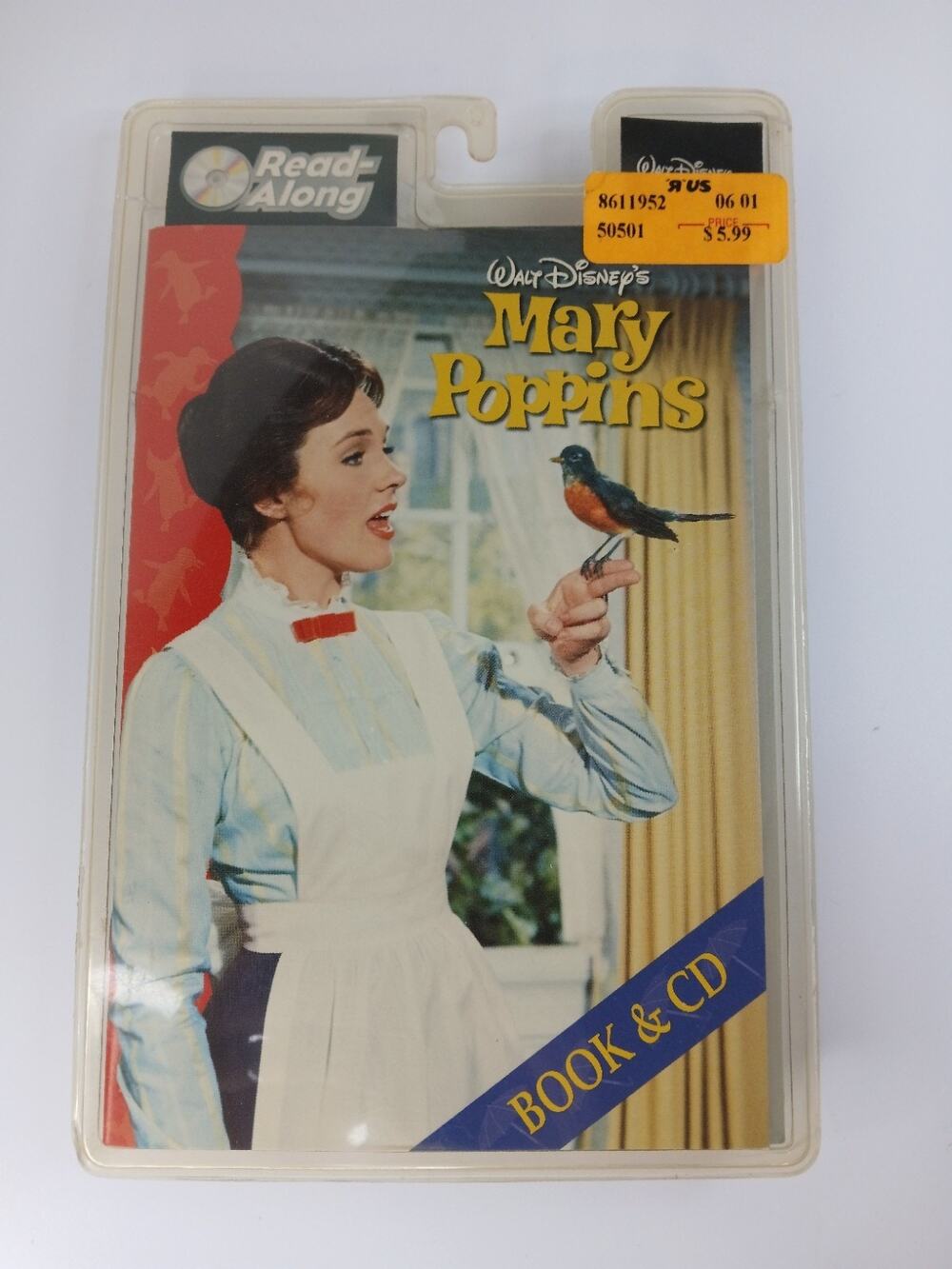 Vtg NOS Walt Disney's Mary Poppins Read Along Book and CD Retro Classic SEALED *
